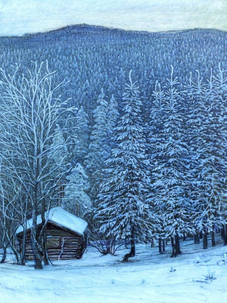 Dusk 1903 Oil Painting by Swedish Landscape Painter Johan Otto Hesselbom 