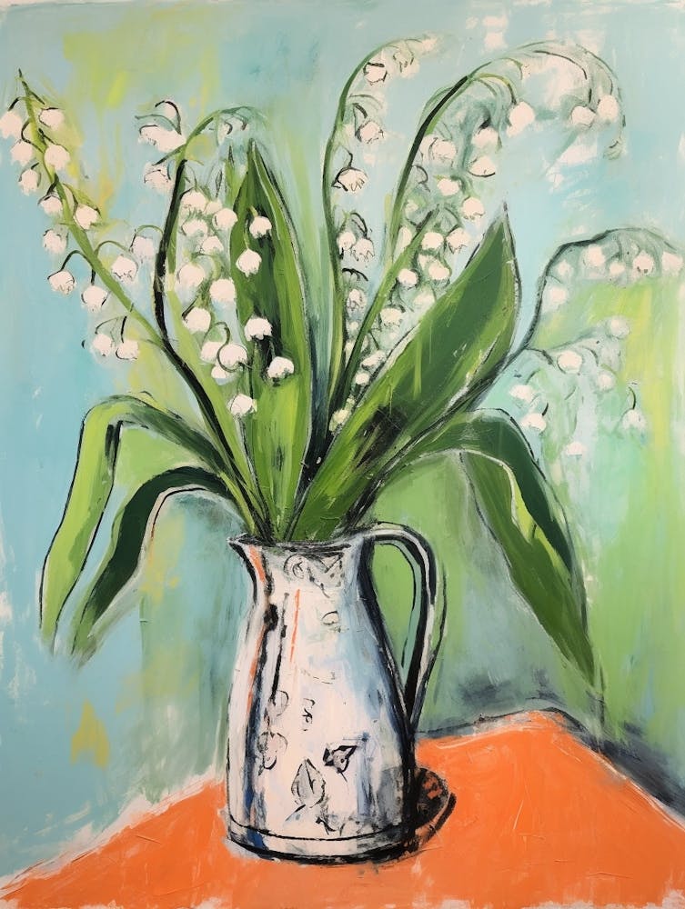 Flower Painting Fauvist Style Lily Of The Valley 1
