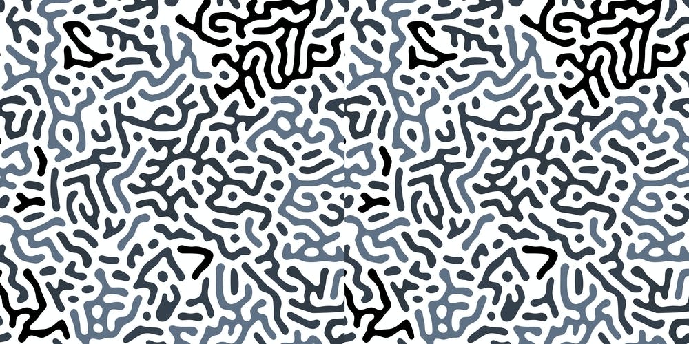 Organic Digital Shapes Dark Blue