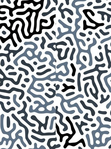 Organic Digital Shapes Dark Blue