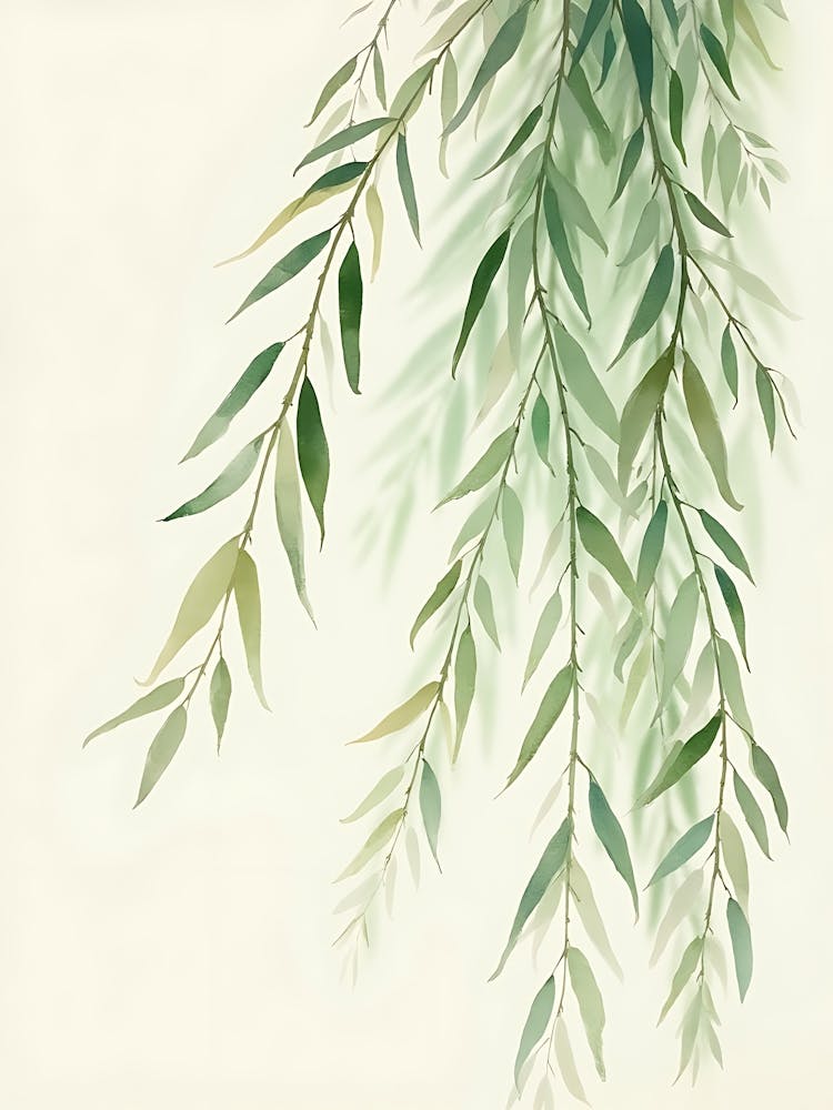 Elegant Sage Green Leaf Silhouettes