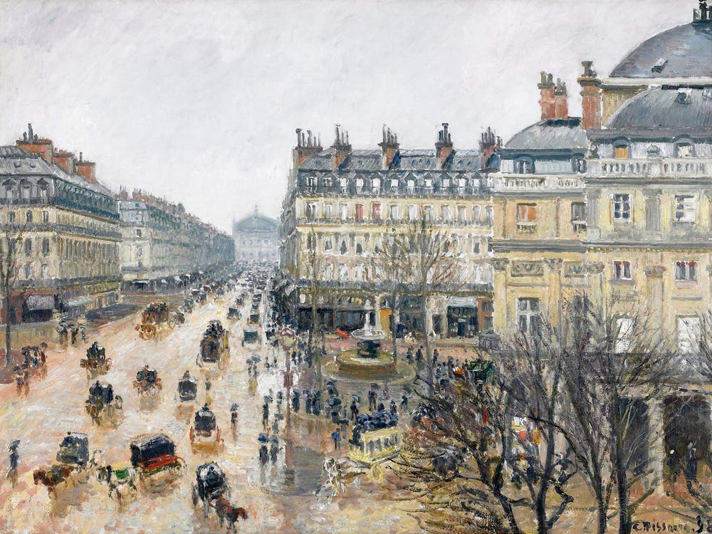 French Theater Square, Paris (1898), Camille Pissarro