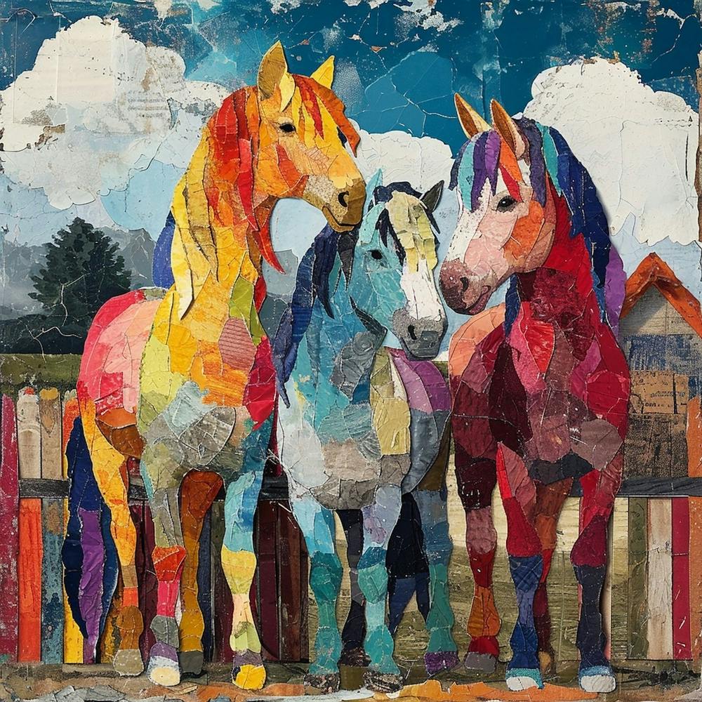 Kitsch Patchwork Ponies