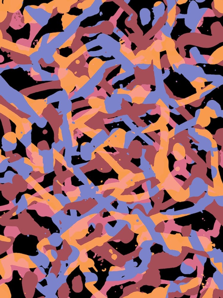 Blue Brown And Pink Dribbles