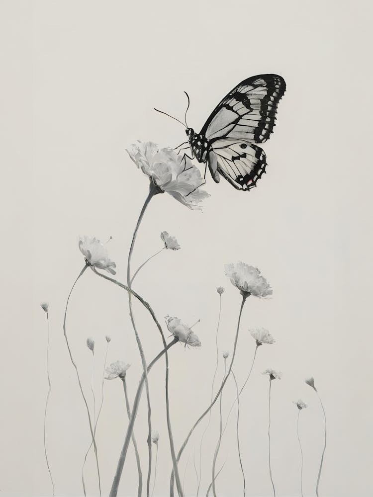 Butterfly And Flowers