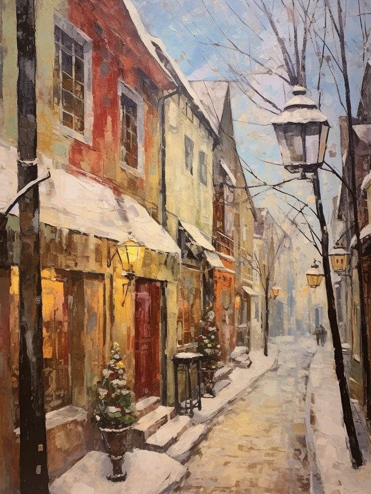 Vintage Winter Painting Tallinn Estonia 2
