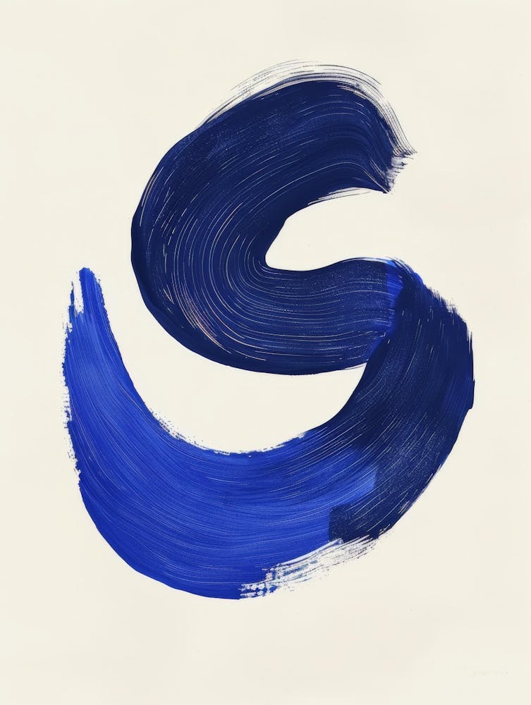 S - Blue Brush Stroke
