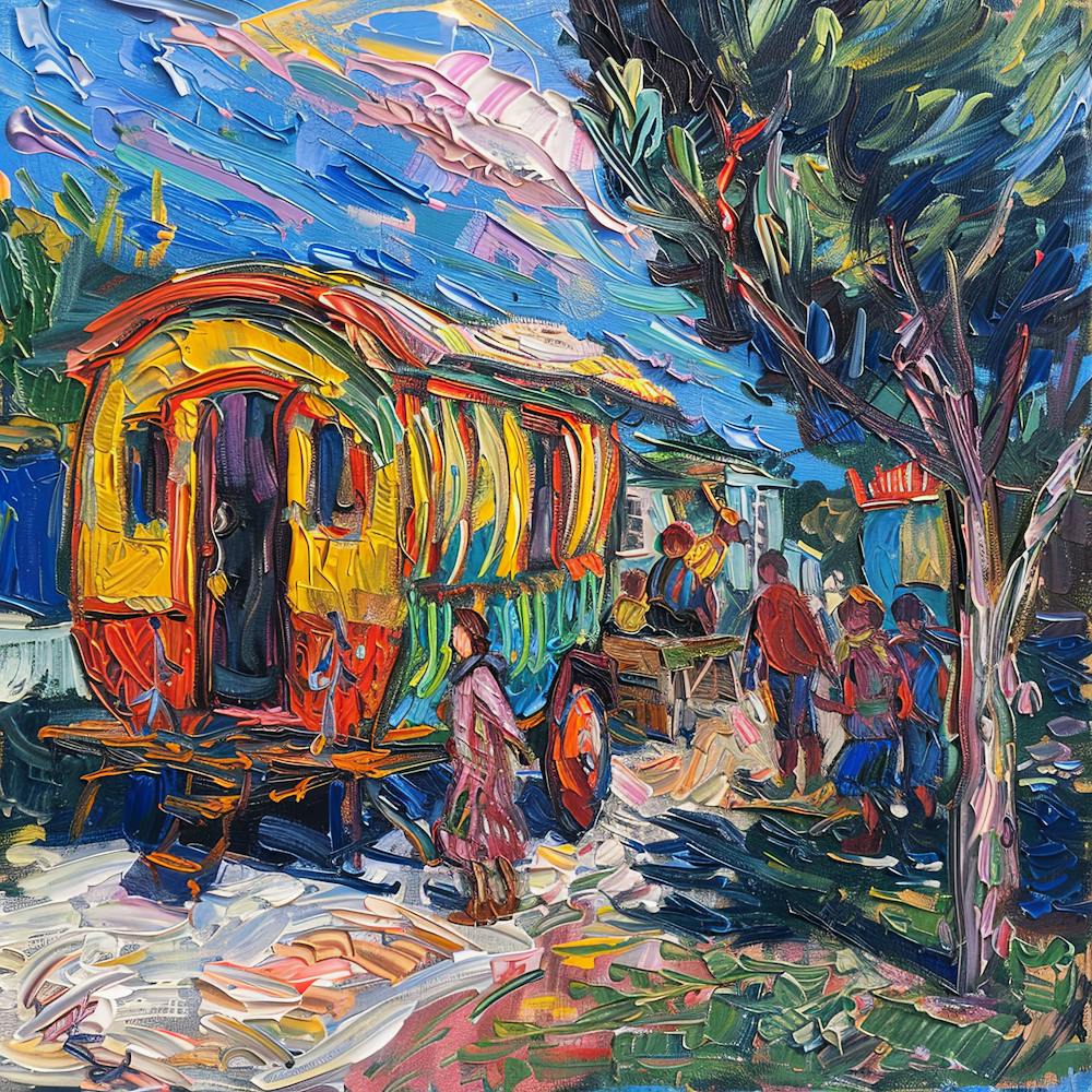 Van Gogh Style. Gypsy Life at Arles Series 2