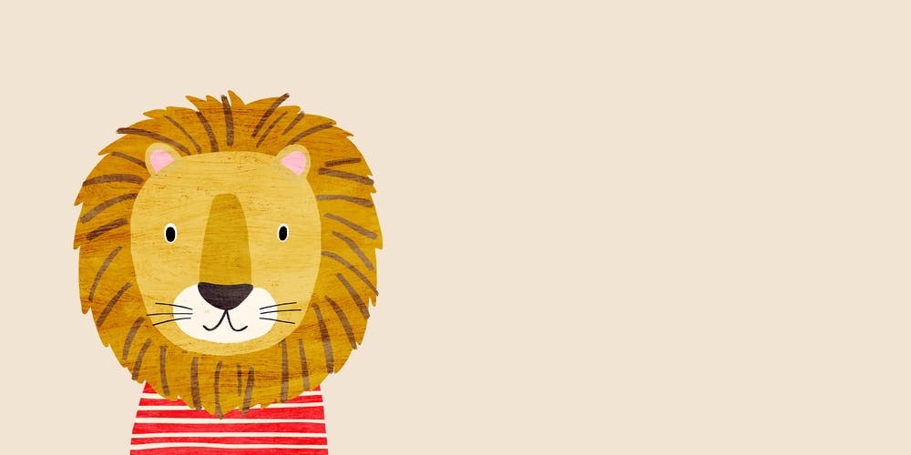 Lion Cream Nursery Animal