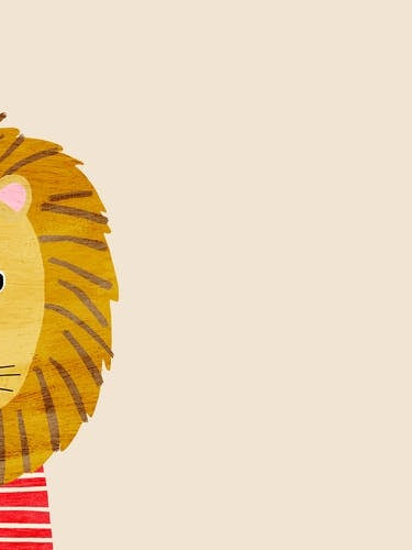 Lion Cream Nursery Animal