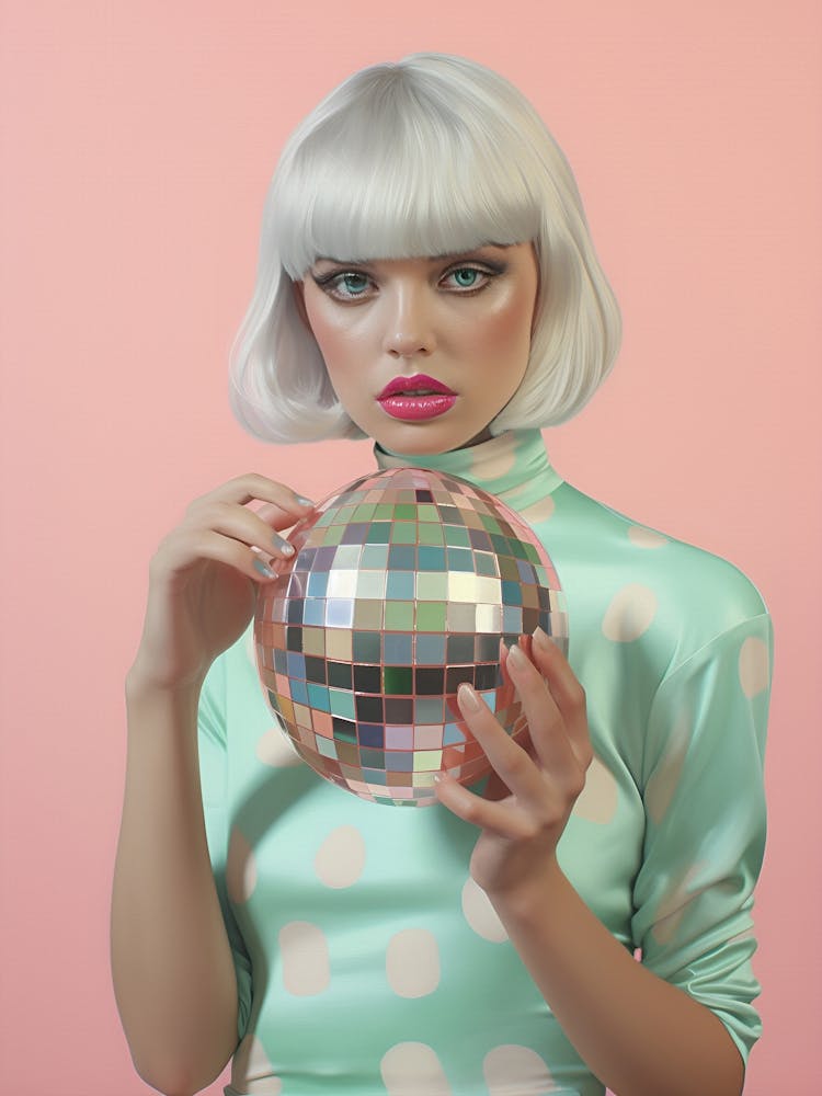 Disco Ball Girl, Preppy Aesthetic, Trendy