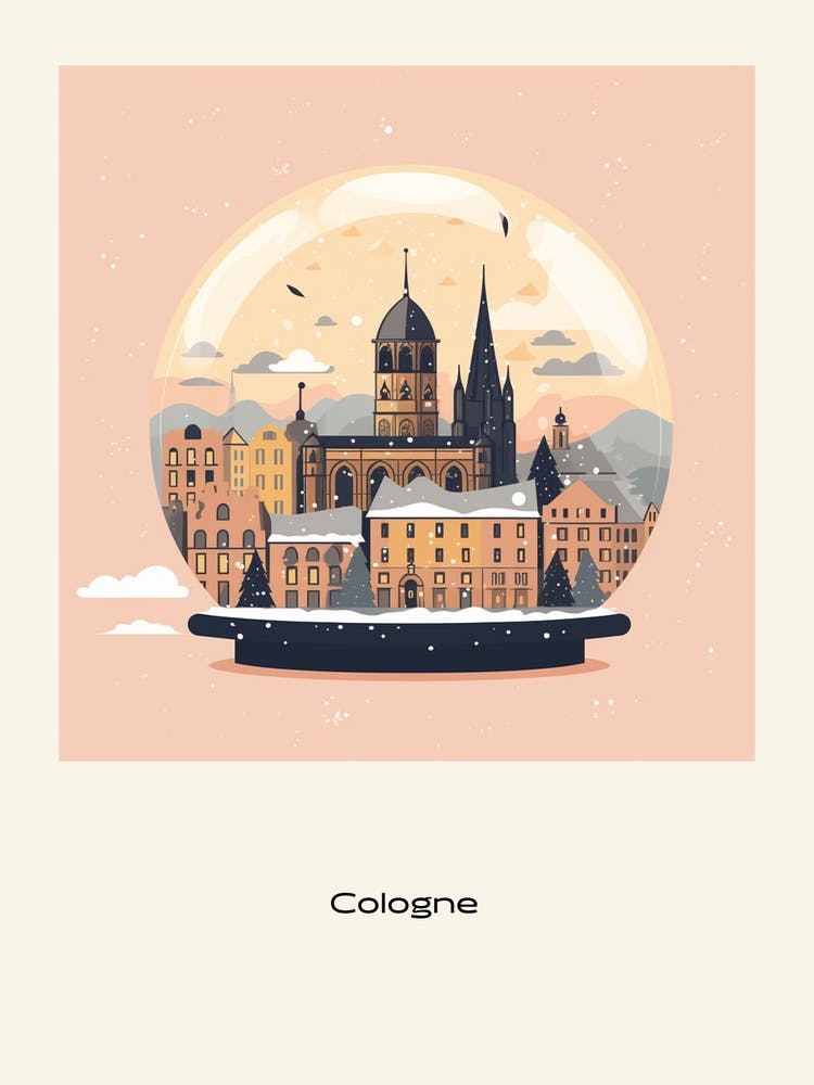 Cologne France 3 Snowglobe Poster