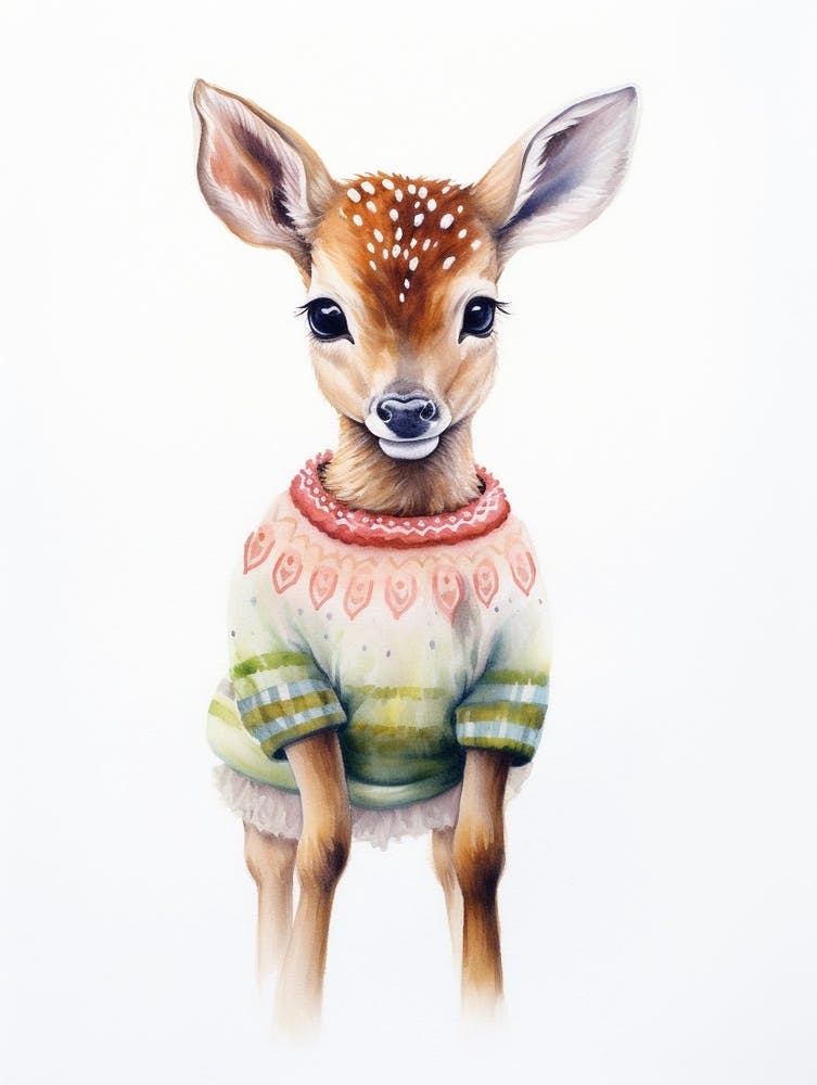 Rehkitz mit Pullover 1