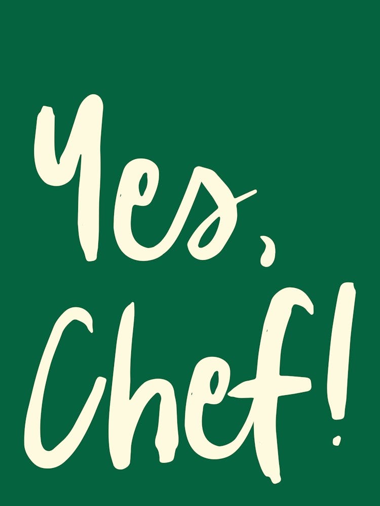 Yes Chef Foodie Lover Art Green