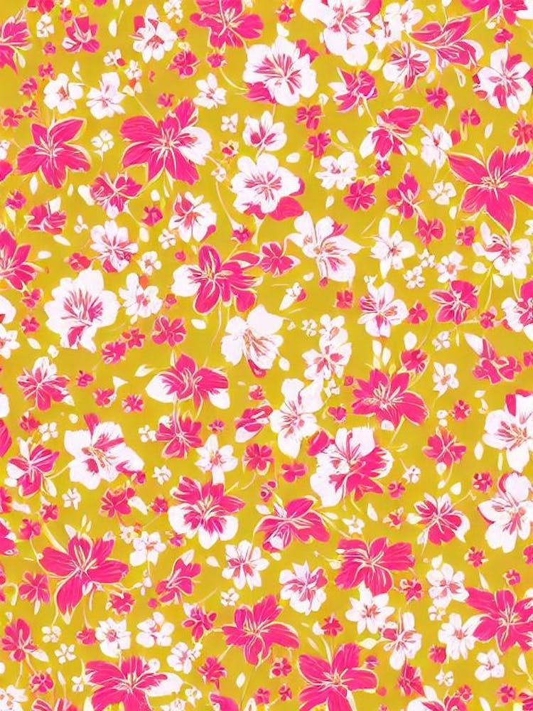 Lily Floral Print Retro Pattern2 Flower