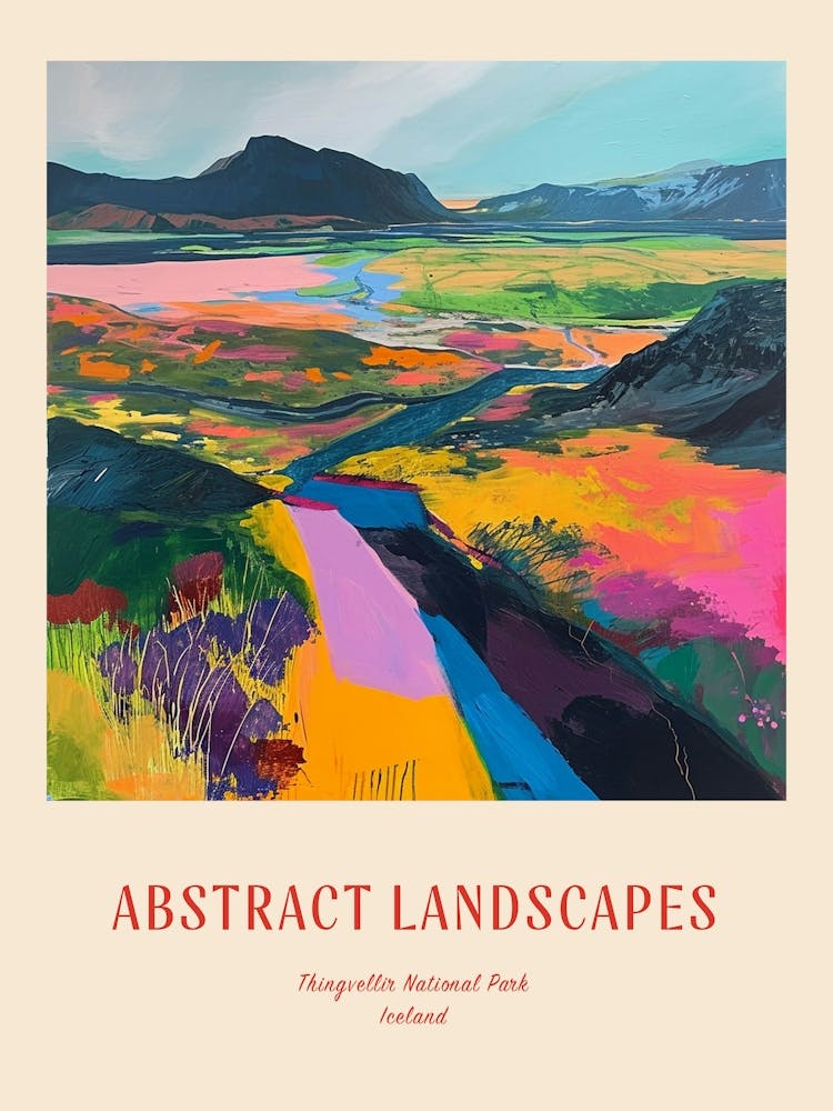 Colourful Abstract Thingvellir National Park Iceland 3 Poster