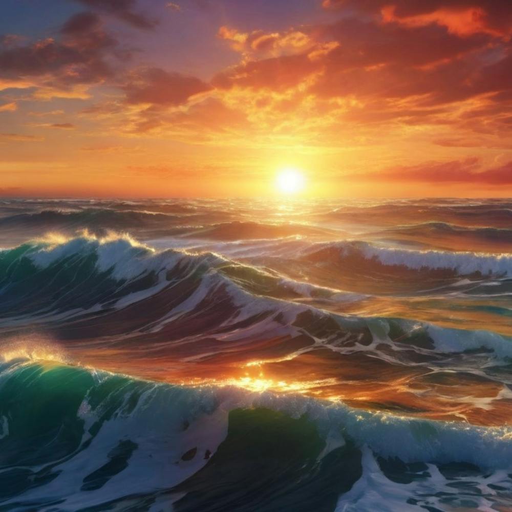 Sunset Over The Ocean