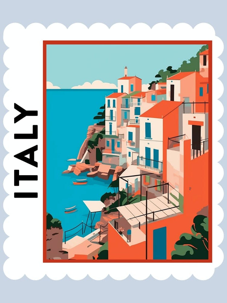 Italy Travel Stamp Poster