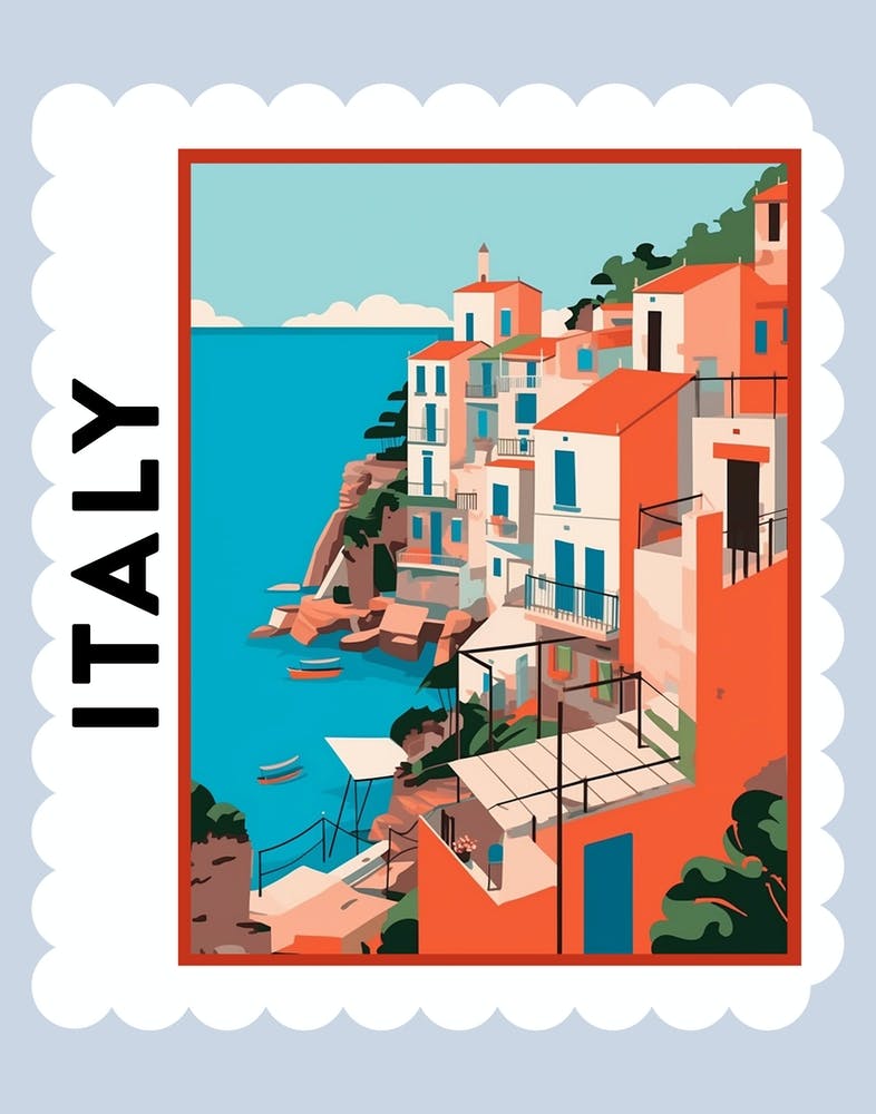 Italy Travel Stamp Poster