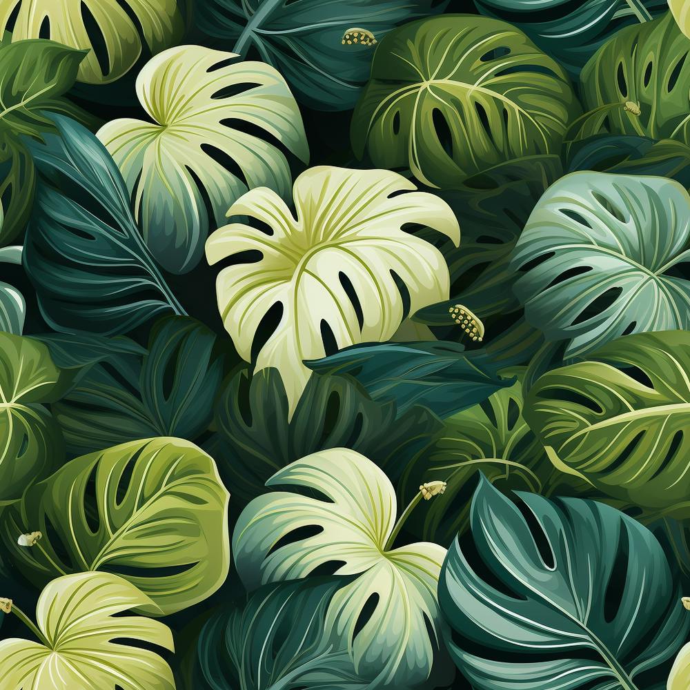 Seamless Pattern Of Tropical Leaves