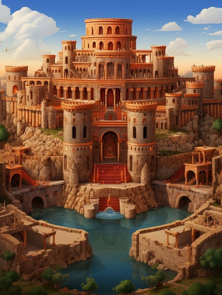Aspendos Theater Pixel Art 3
