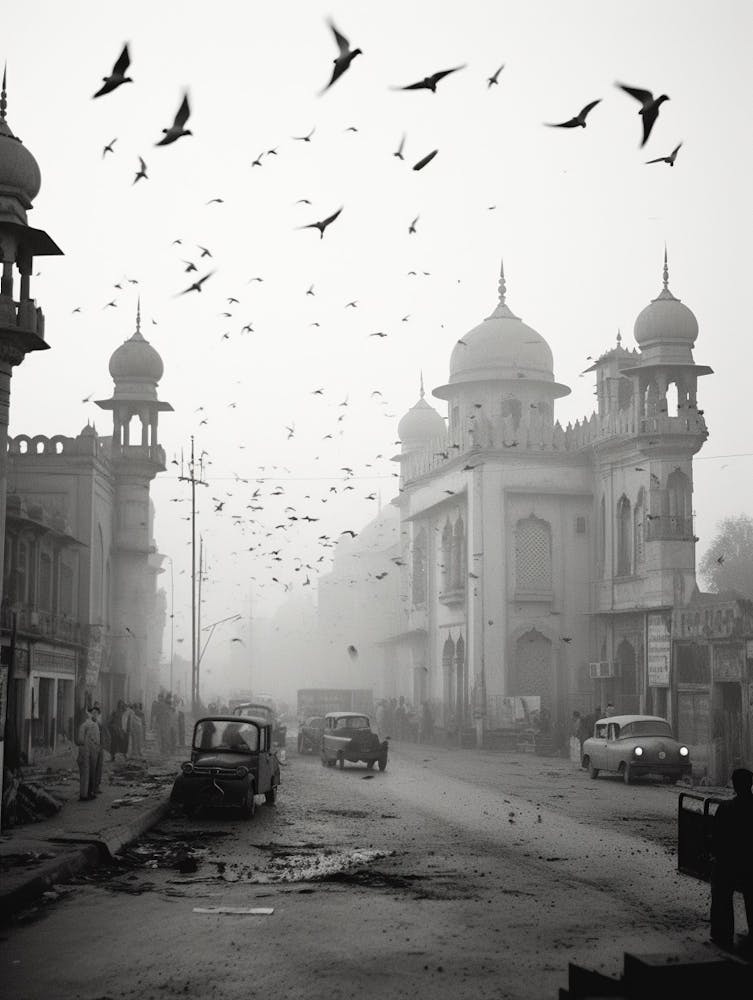 Lahore, Pakistan, Black And White Old Photo 2