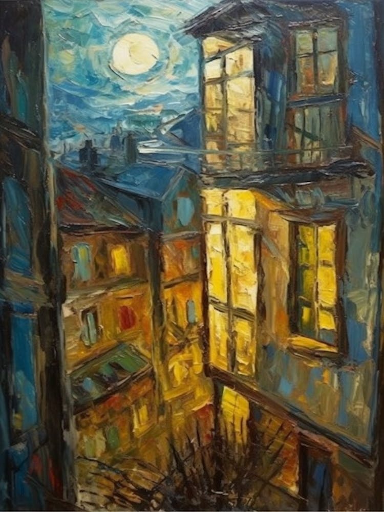 Window View Of San Francisco In The Style Of Expressionism 2