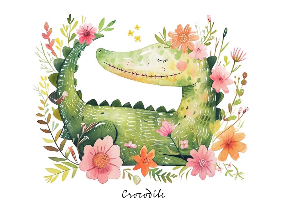 Little Floral Crocodile 2 Poster