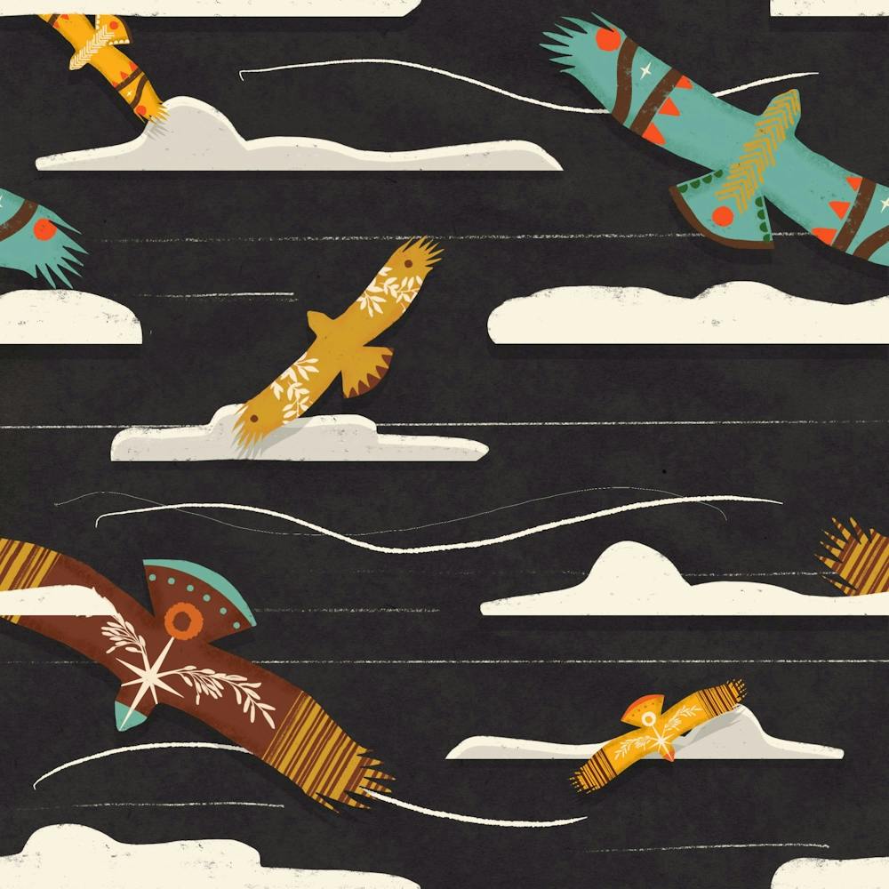 Birds Of Prey Eagle Flying Charcoal