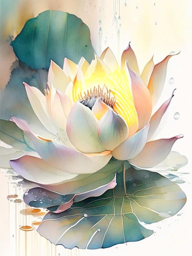Giant Lotus Storybook Watercolour 5