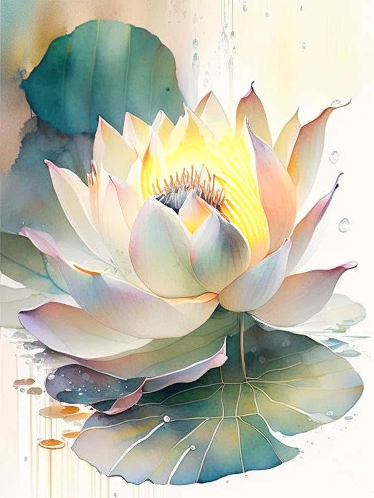 Giant Lotus Storybook Watercolour 5