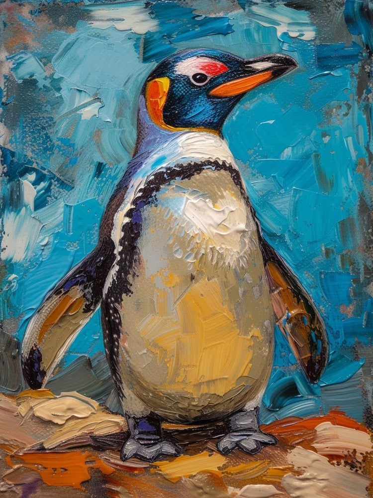 Galapagos Penguin Livingston Island Colour Block Painting 7