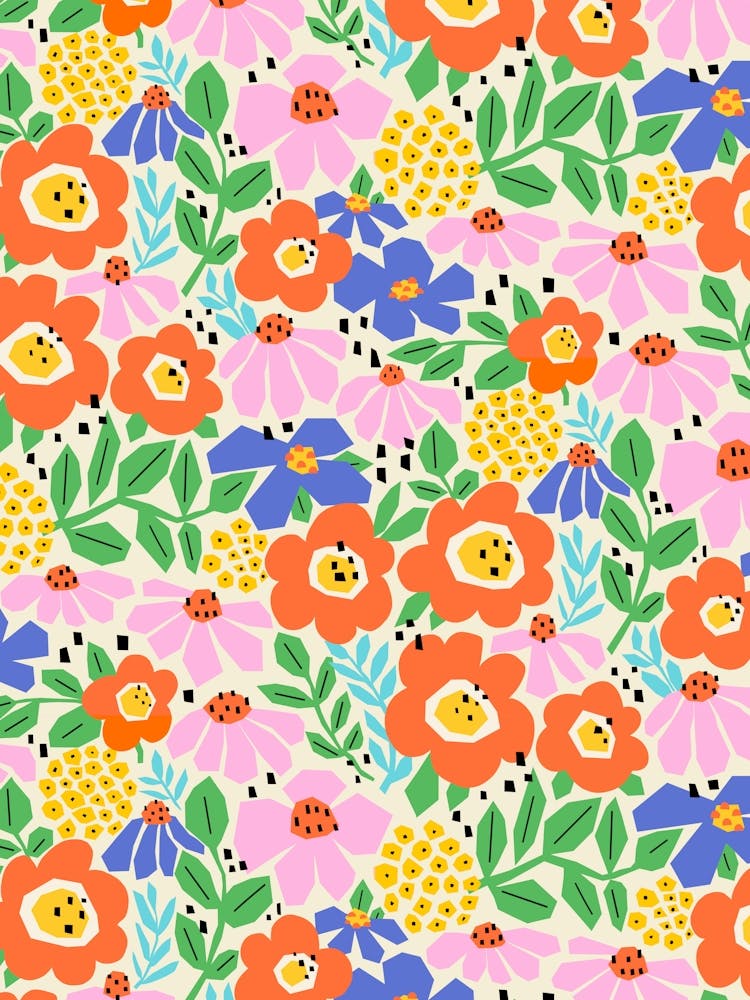 Paper Cut Garden Bright Rainbow