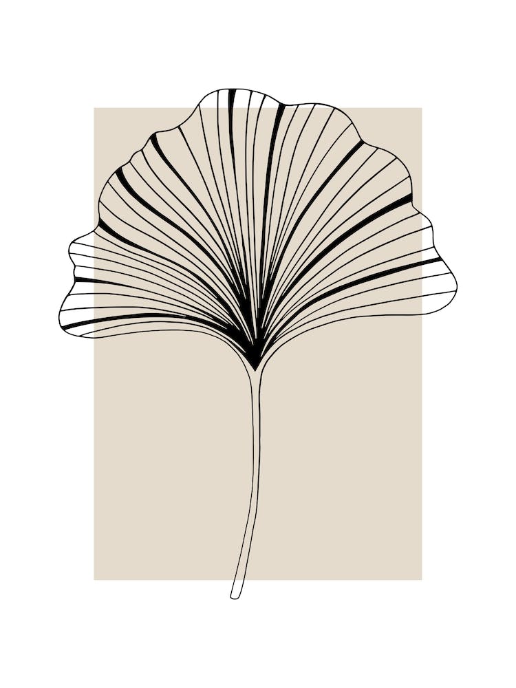Beige Botanical Leaf 2