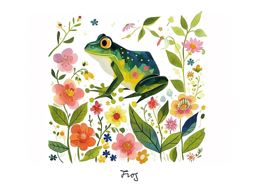 Petite Grenouille Fleurie 2 Affiche