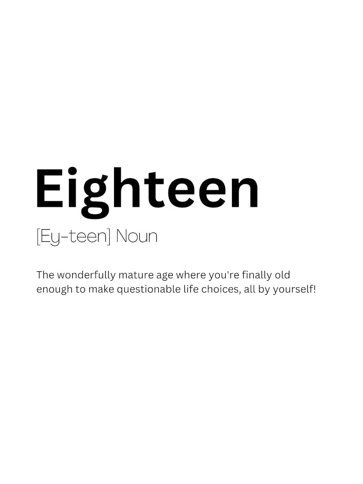 Eighteen Definition Meaning