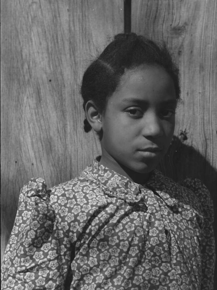 Untitled Photo, Possibly Related To Daughter Of Pomp Hall, Tenant Farmer, Feeding Corn To Her Three Chickens Whi