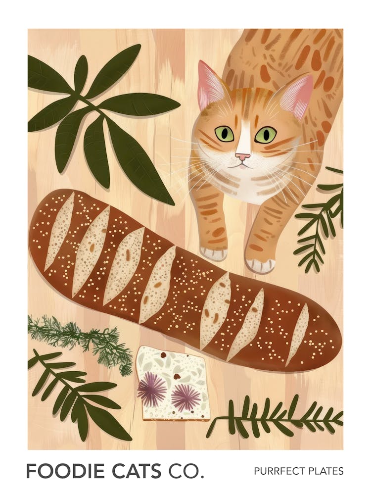 Foodie Cats Co Cat And Baguette 1