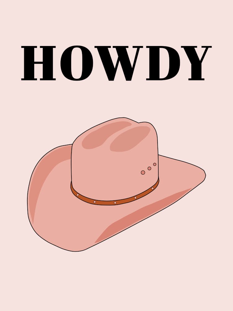 Howdy - Cowboy Hat Peach