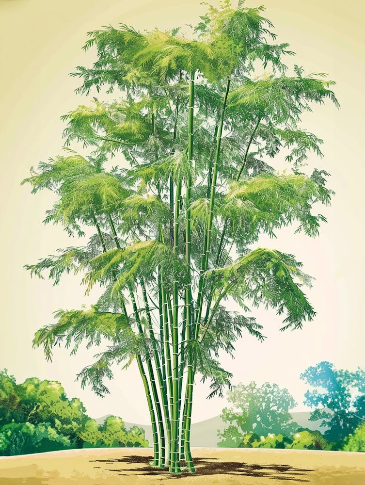 Bamboo Tree Storybook Illustration 1