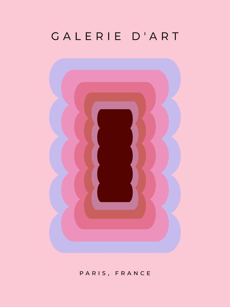 Forme Ondulée Rétro Abstraite | 03 – Rose