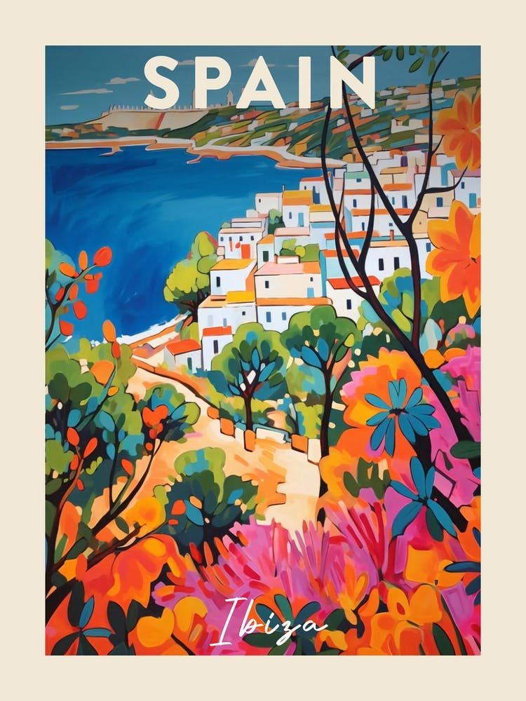 Ibiza Spain 7 Fauvist Painting  Travel Poster