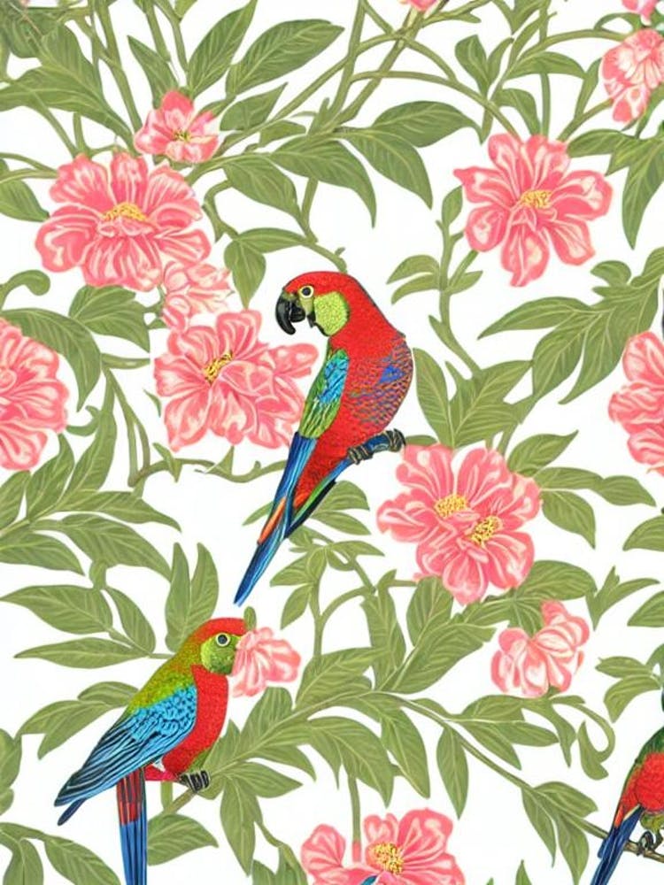 Parrot 3 William Morris Style Bird