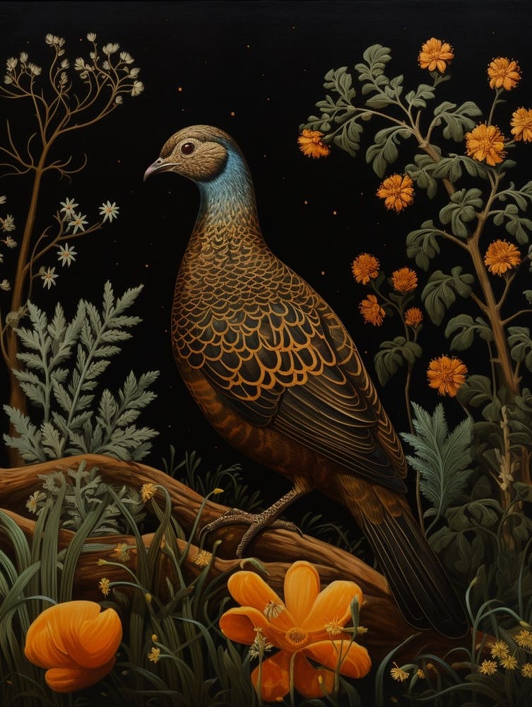 Dark And Moody Botanical Partridge 4