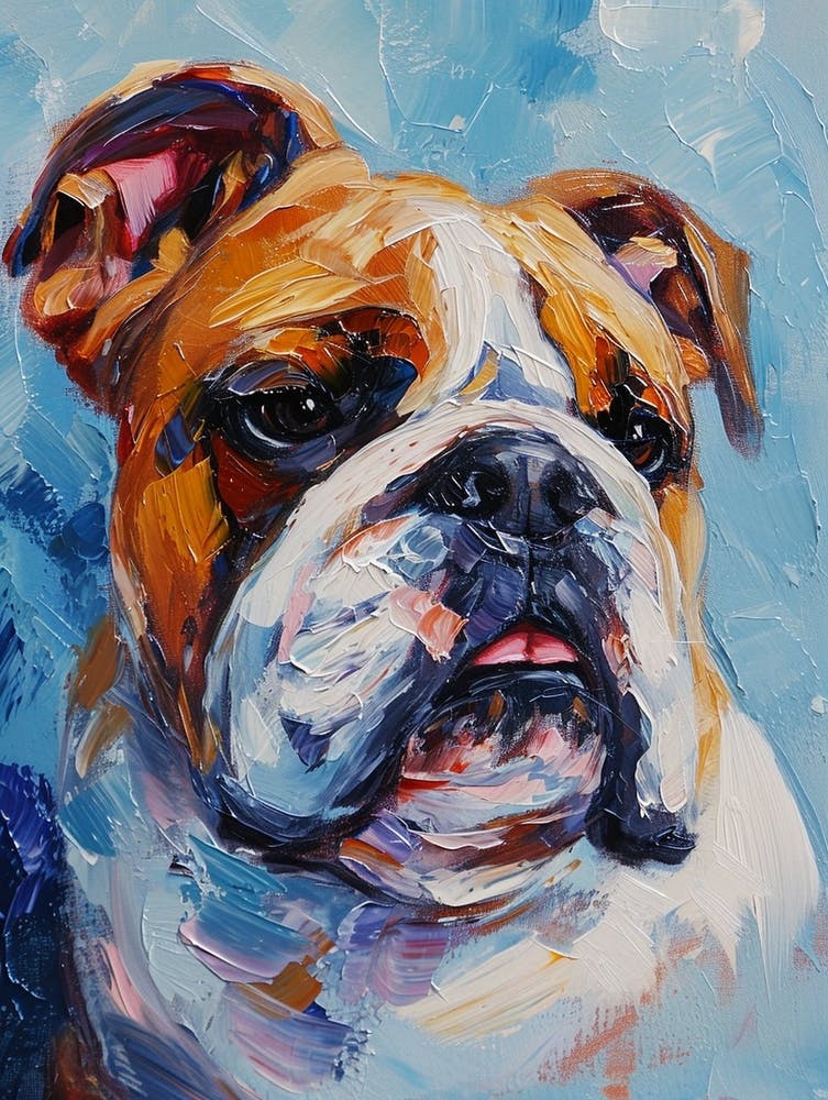 Bulldog Acrylic Painting 9