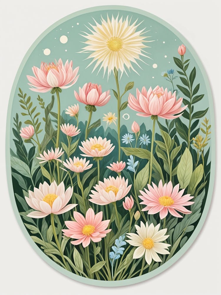 Pastel Garden Oval