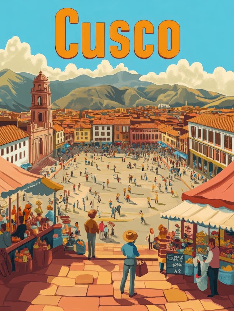 Aihrgdesign A Classic 1960s Travel Poster For Cusco 1