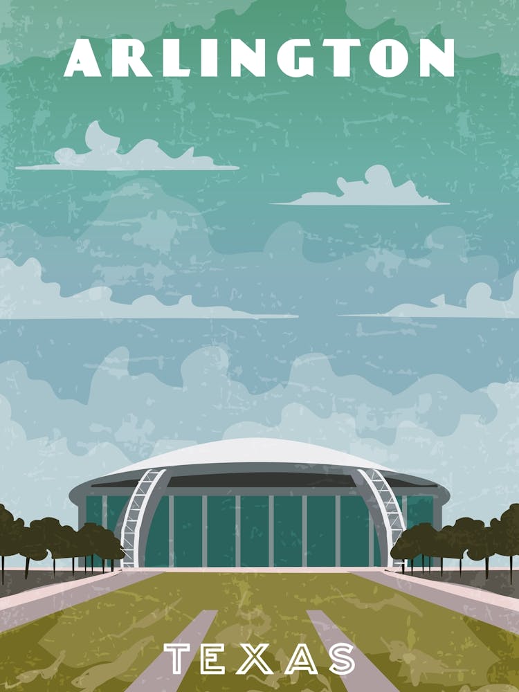 Arlington, USA — Retro travel minimalist poster