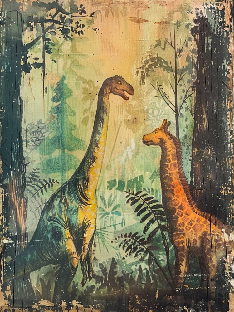 Dinosaur & Giraffe Storybook Painting 2