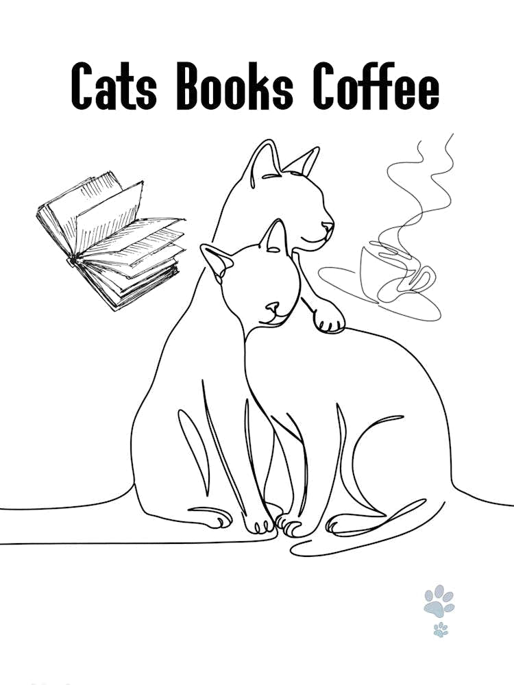 Cats Books Coffee